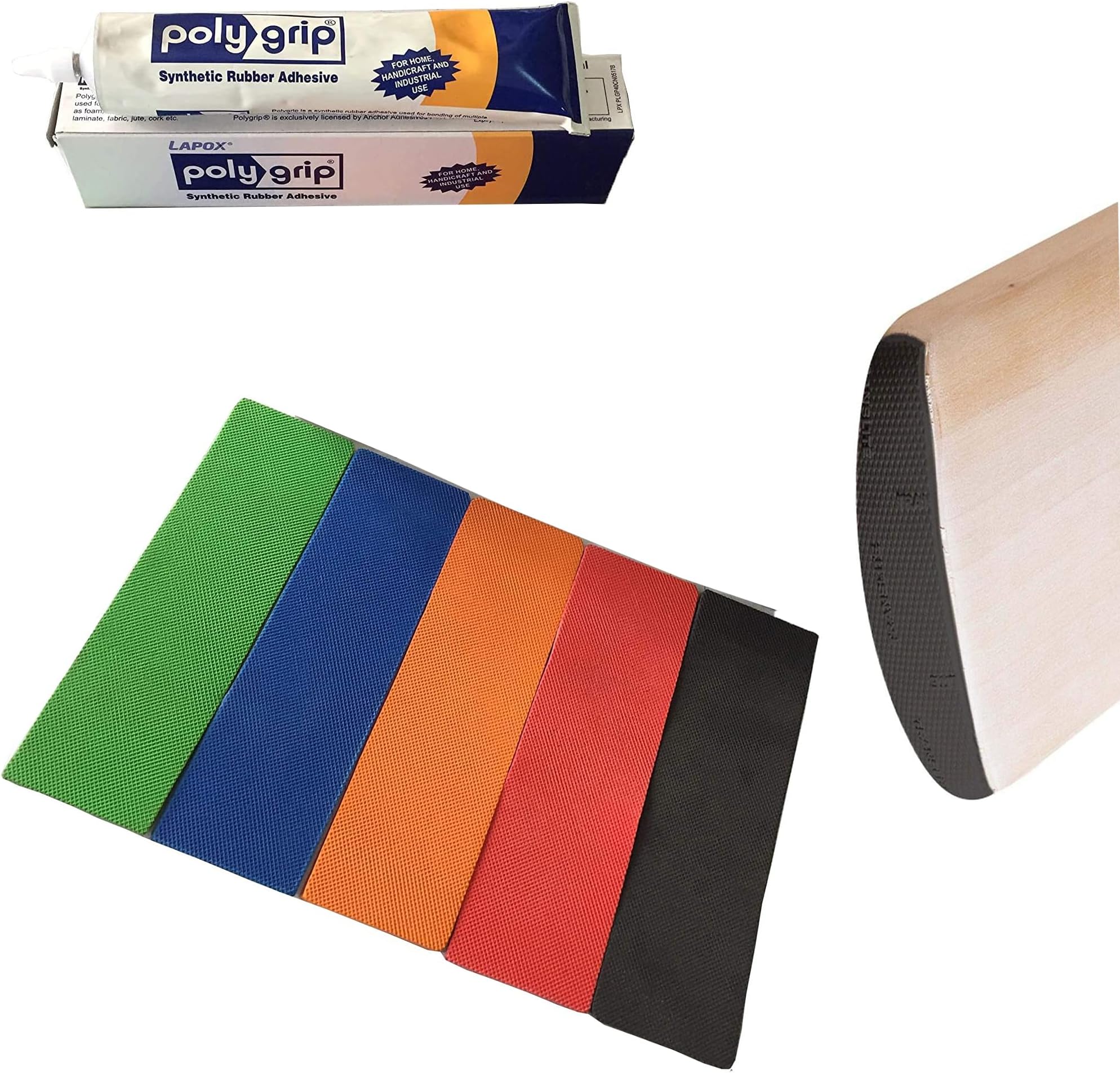 GRS Circ 5 Pcs Toe Guards and Stong Gum to Protect Your Bats Toe and for Repair ( Size Universal can be Used on Every Bats) Multicolor