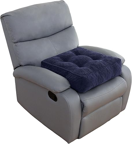 Vista 9 de Cojín de asiento reclinable de pana copetudo para ancianos, cojín cuadrado grande de espuma de alta densidad para silla reclinable, almohada de Gris