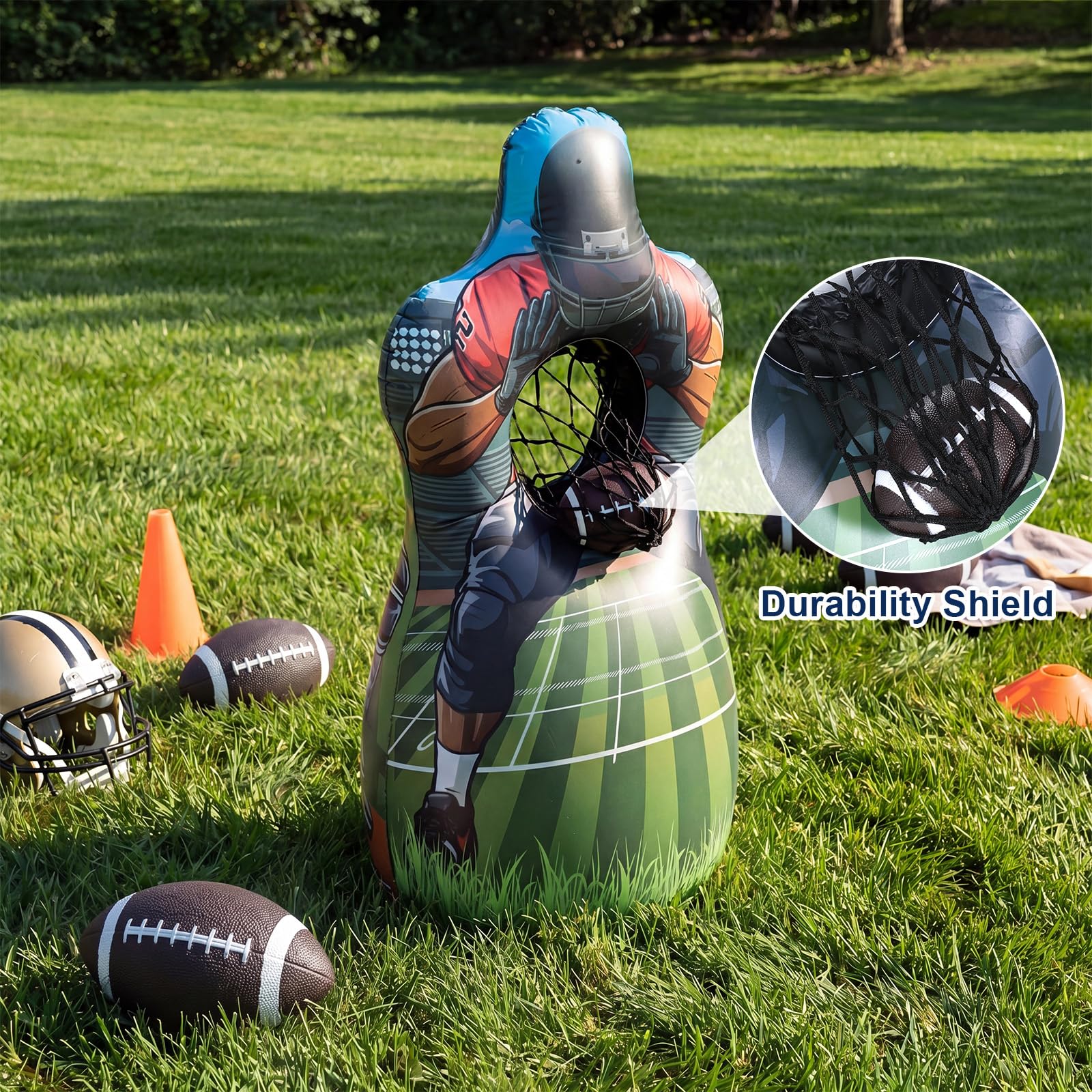 Juego inflable de lanzamiento de béisbol de doble cara con 6 bolas, bomba de aire, embudo, juegos de lanzamiento para interiores, exteriores, patio trasero y recuerdos de fiesta