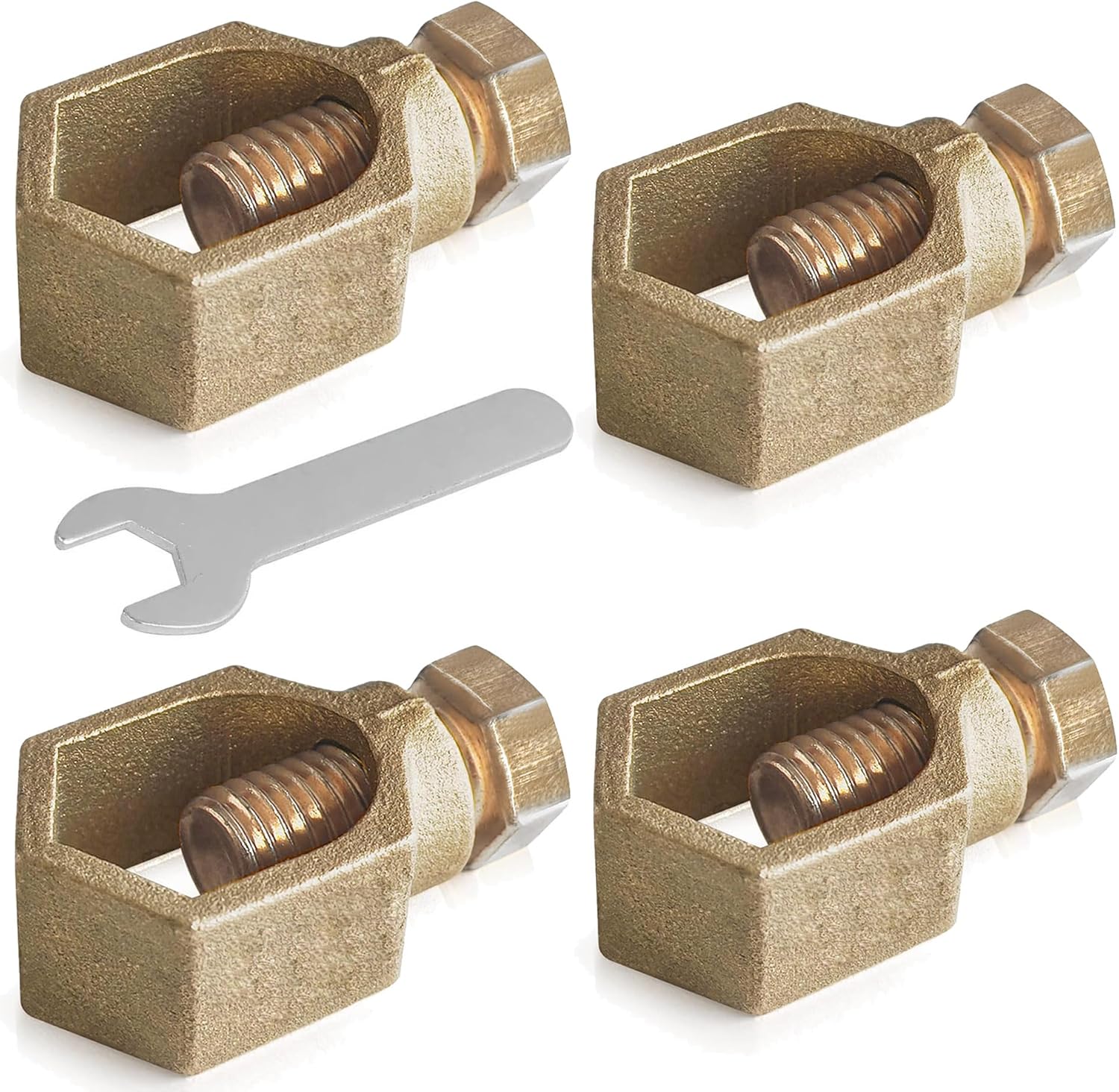 Copper Ground Rod Clamp, Great for 1/2”- 5/8” Grounding Rods (4, BCP58 (1/2''-5/8''))