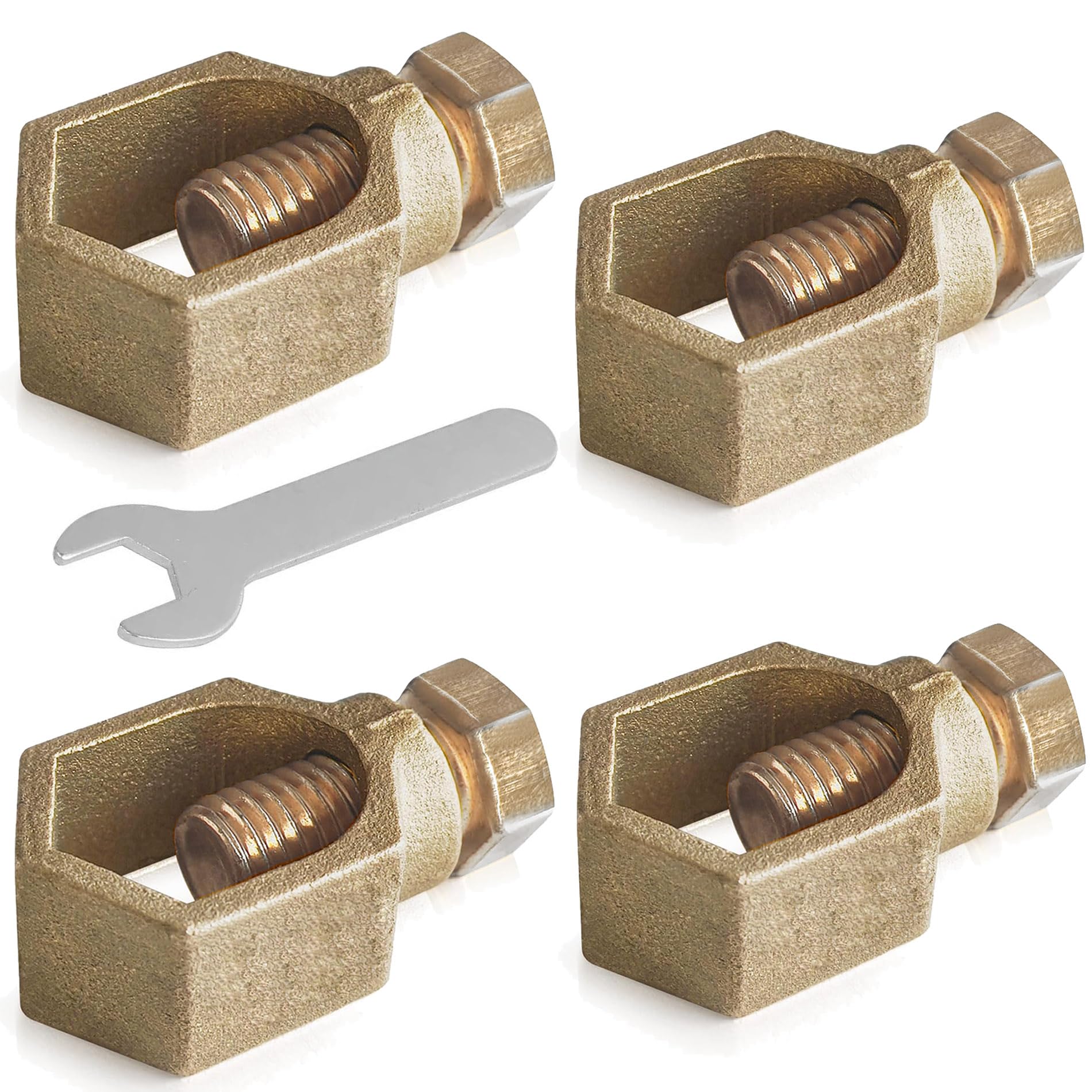Copper Ground Rod Clamp, Great for 1/2”- 5/8” Grounding Rods (4, BCP58 (1/2''-5/8''))