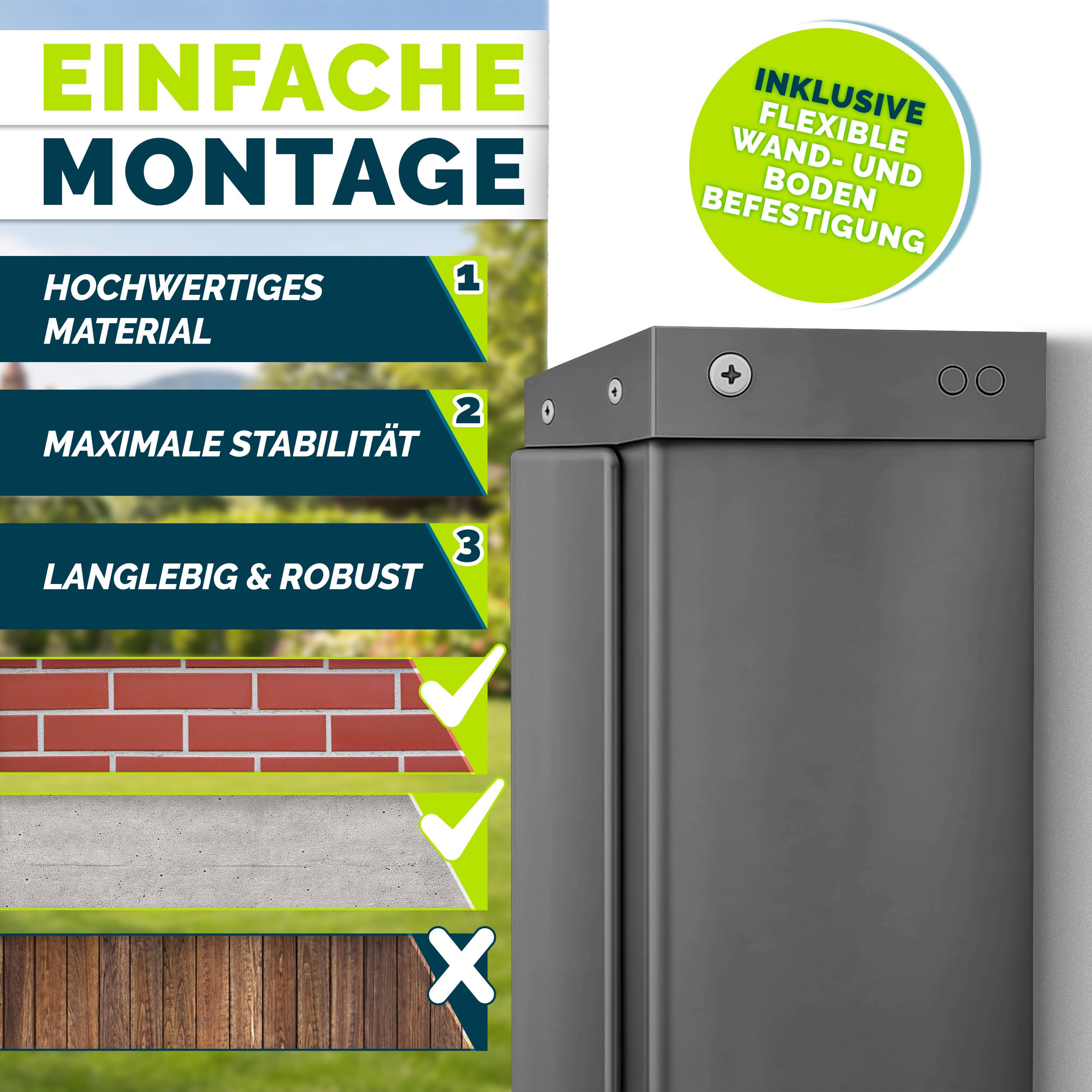 tillvex® Seitenmarkise 160 x 300 cm ausziehbar & Blickdicht mit Regencover