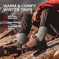 Vista 5 de Buttons & Pleats Calcetines de senderismo de lana merino prémium para exteriores