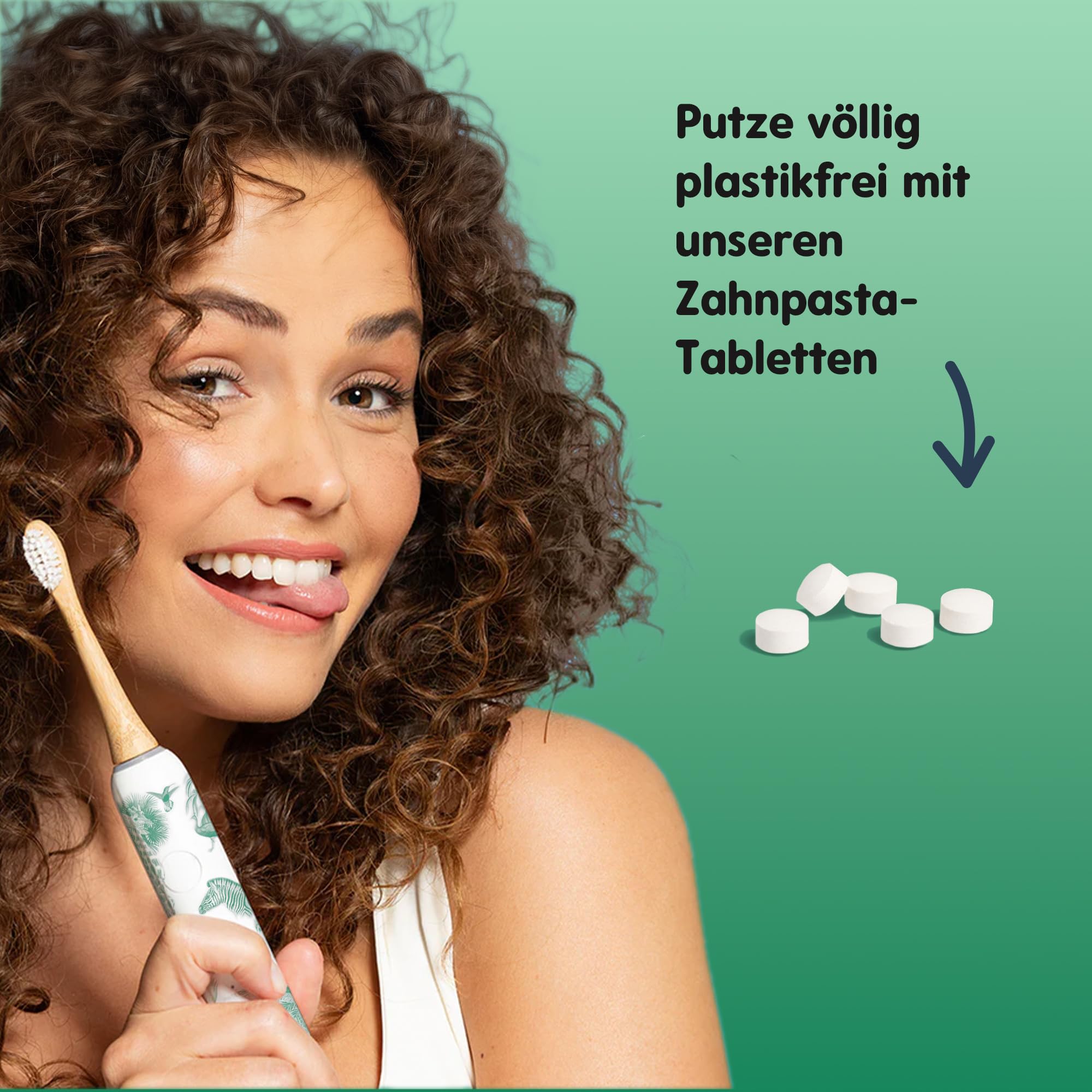 Smyle Zahnbürste - Schallzahnbürste mit Sensor – 3 Monate Akkulaufzeit, USB-C-Ladegerät, intelligenter Timer, 5 Putzmodi, wasserdicht – Elektrische Zahnbürste – Jungle-print