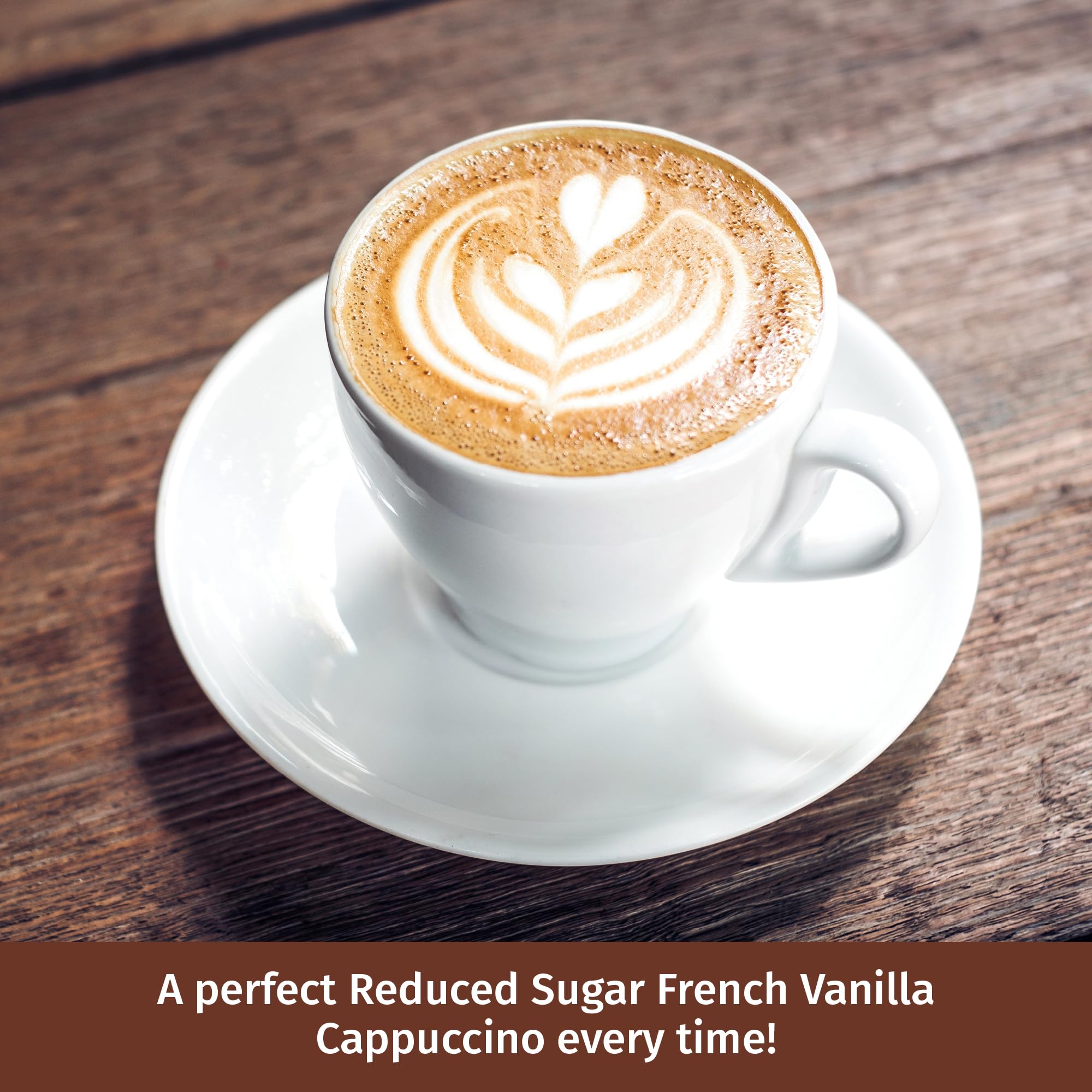 Victorian Inn Instant Cappuccino - French Vanilla - Reduced Sugar - Creamy Delightful Coffee Mix - Great Hot — view 7