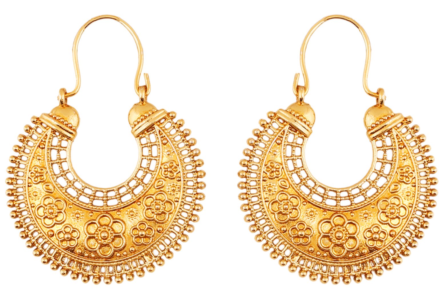 Touchstone Indian Bollywood Pretty Fringes and Floral Theme Ethnic South Indian Chandbali Moon Bridal Designer Jewelry Chandelier Earrings for Women in Antique Gold Tone (B074HBNQQ9) Amazon Price History, Amazon Price Tracker