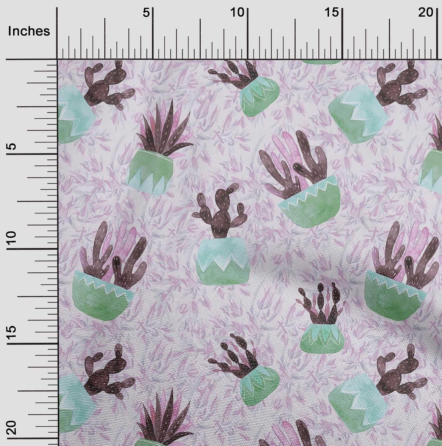 oneOone Cotton Flex Sea Green Fabric Cactus Sewing Craft Projects Fabric Prints By Yard 40 Inch Wide