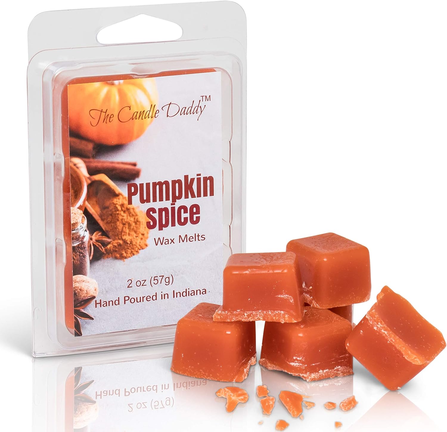 The Candle Daddy Pumpkin Spice Fall Autum Scented Melt- Maximum Scent Wax Cubes/Melts- 1 Pack -2 Ounces- 6 Cubes