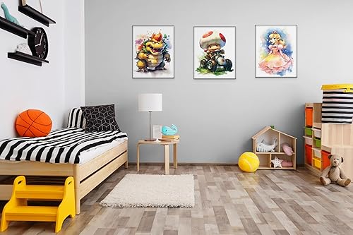 Miniatura 9 de PYRZ Art & Design - Decoración de dormitorio de Super Mario, póster de Mario, decoración de pared, juego de 6 pósteres de 8 x 10 pulgadas, sin marco