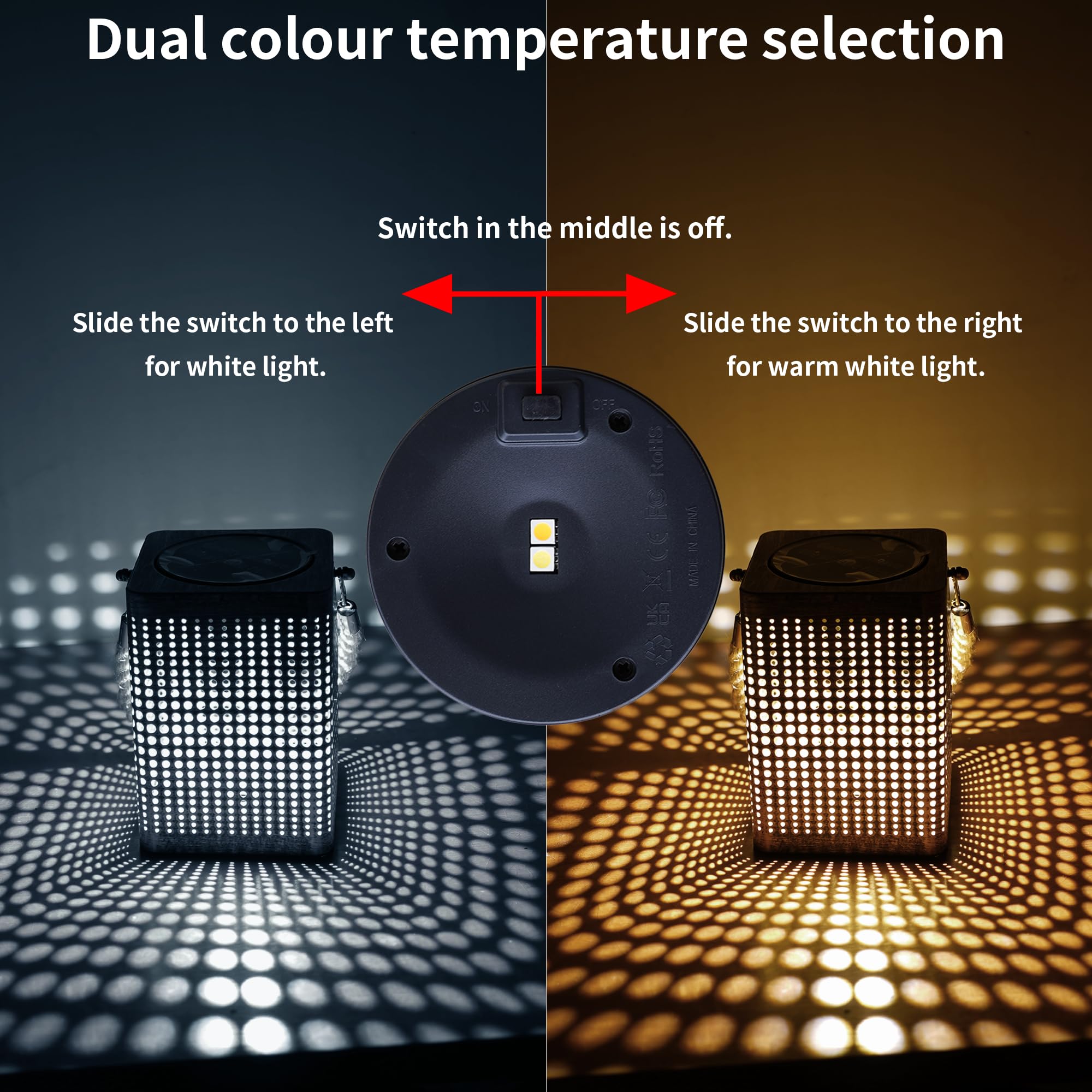 KarlpaSW Solar Lanterns for Outside 2Pack,Warm/White Light Adjustable Hanging Solar Lights Waterproof,Outdoor Solar Powered Decorative Light for Garden Patio,Pathway Decor(Bronze Colour) - Image 2