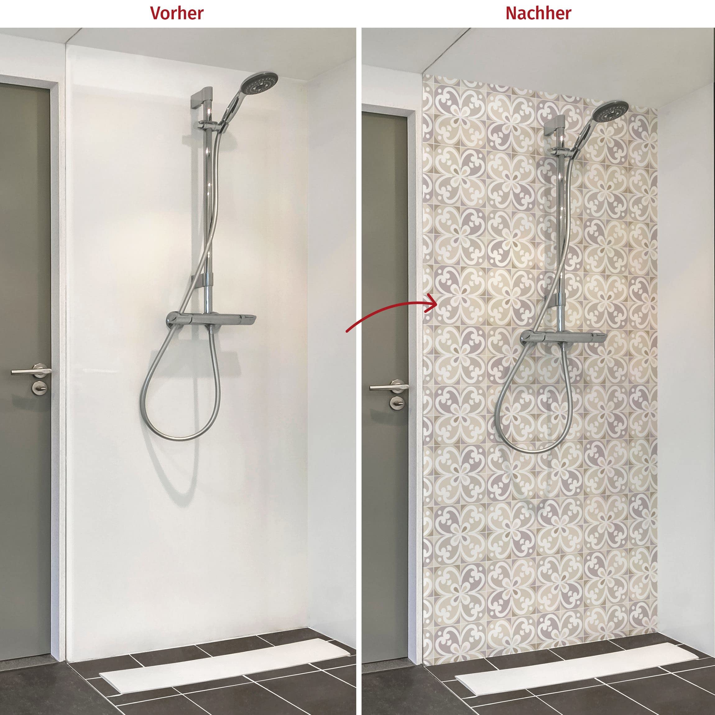 FLYERANDPRINT SHOWER-PLATE Duschrückwand – Alu-Verbundplatte 3 Mm, Maßgefertigt, Ohne Fugen, Einfache Montage, Set 2 Platten 90 X 200 Cm