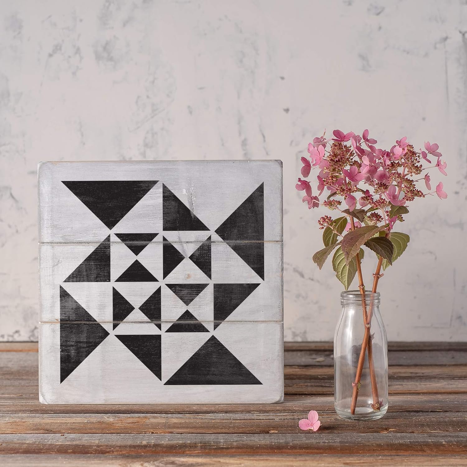 Pinwheel Quilt Block Stencil - Stencil Art, Versatile for Personalized Room Makeovers, Pinwheel Stencil