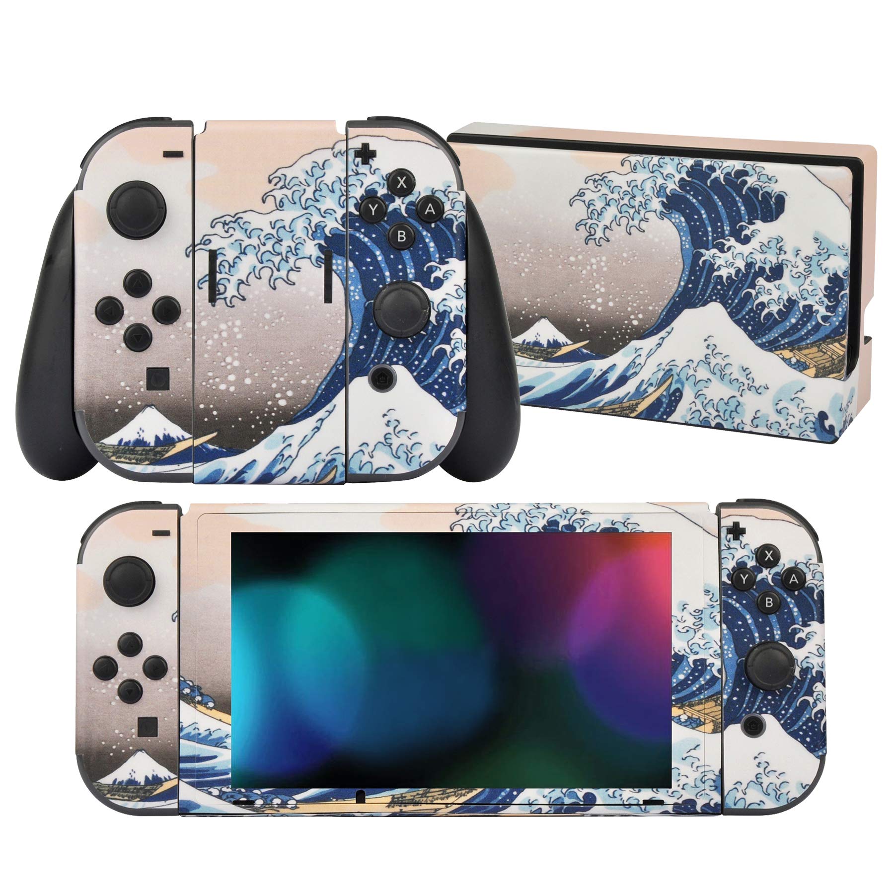 Buy eXtremeRate PlayVital The Great Wave Protective Stickers for Nintendo Switch, Full Set