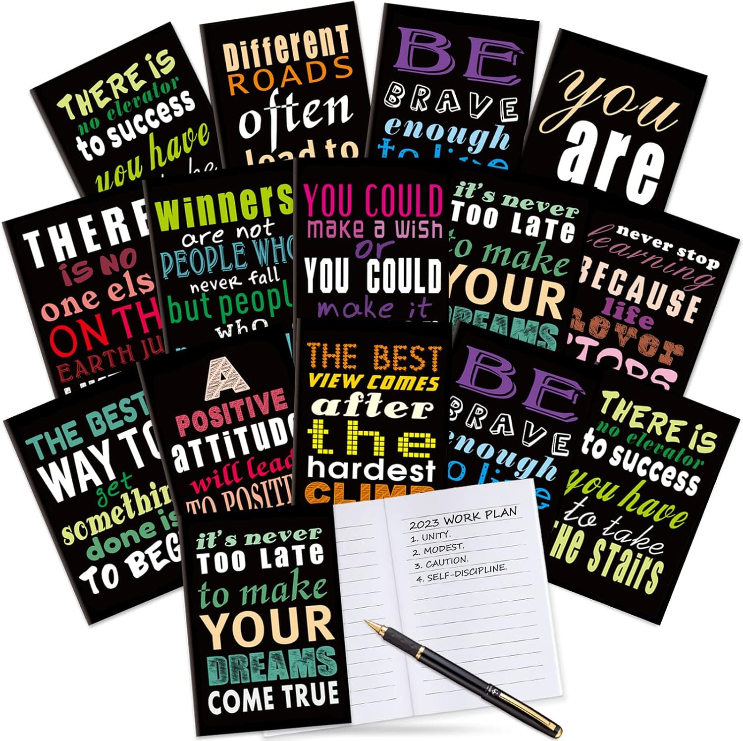 Inspirational Notepads Mini Motivational Notebooks, 36