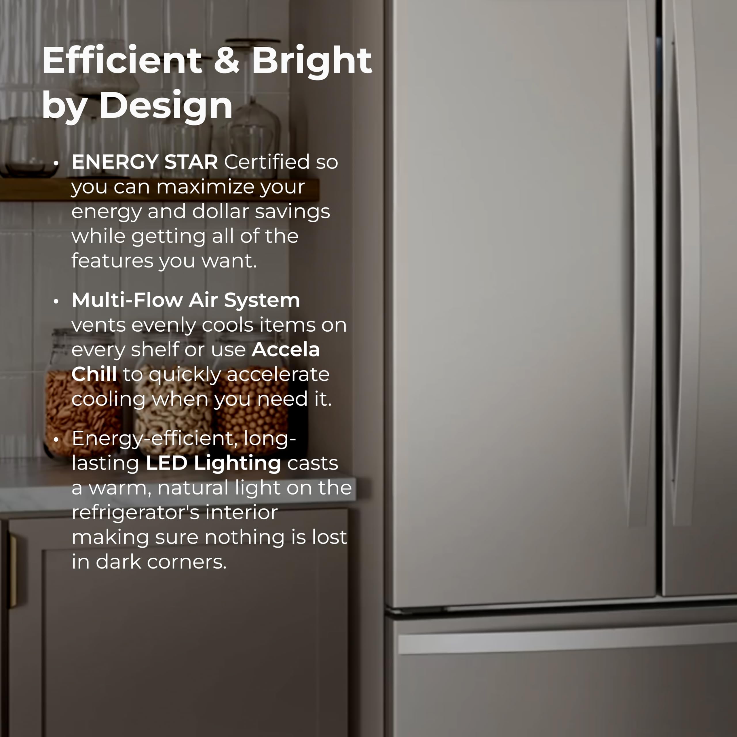 Kenmore 4675525 30' French Door Refrigerator With Freezer - Accela Chill, Ice Maker, Adjustable Glass Shelves, Energy Star Certified, 17.5 Cu. Ft. Capacity - Fingerprint Resistant Stainless Steel on Fridge.com - View 6