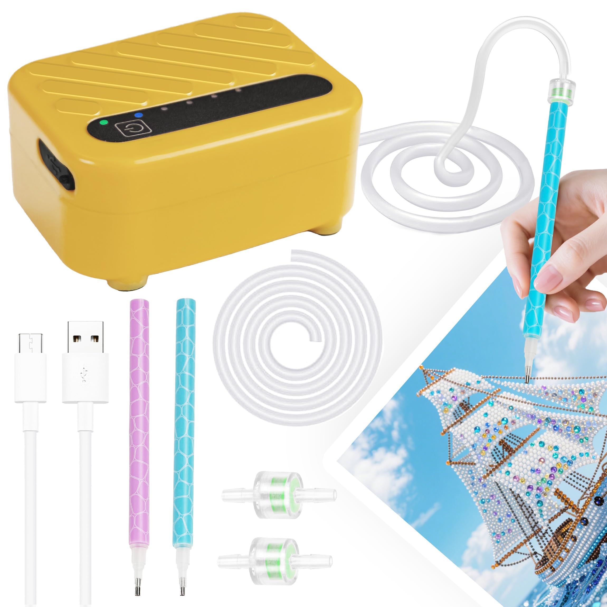 Stylo sous vide pour peinture diamant pour gaucher et droitier sans effort