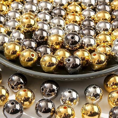 Miniatura 3 de Cuentas acrílicas de 0.63 pulgadas (0.630 in), cuentas de trébol, cuentas coloridas redondas multicolor para hacer joyas de bricolaje (cuentas de