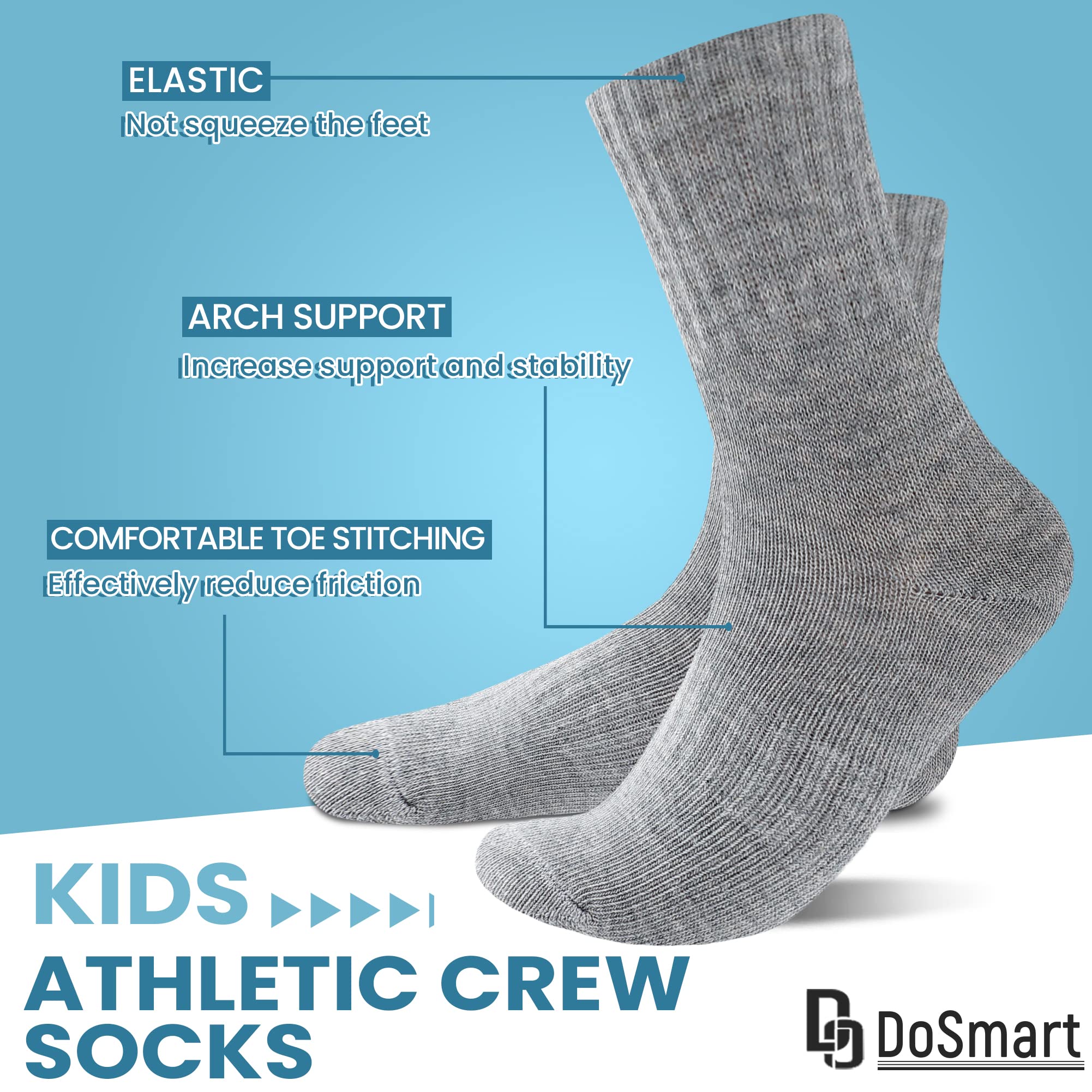 DoSmart - Calcetines de algodón para niños (10 pares)