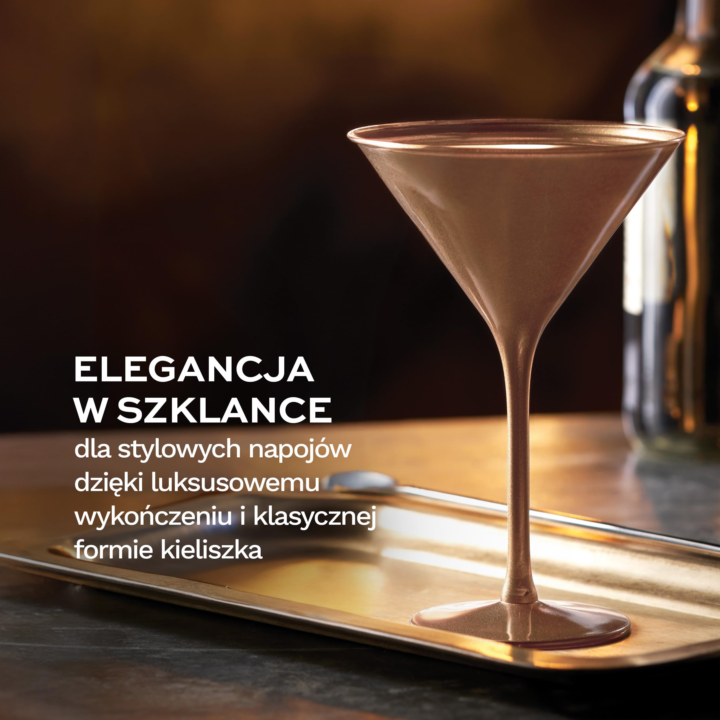 Stölzle Lausitz Kieliszki do Koktajli Elements Brązowe Set 6 Sztuk 240 ml – Eleganckie Kieliszki Idealne do Martini & Manhattan – Brązowe Kieliszki Martini z Kryształu – Można Myć w Zmywarce