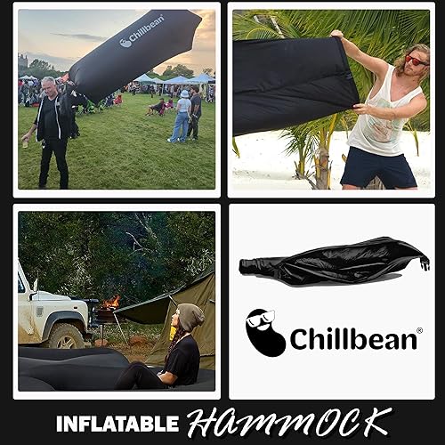 Miniatura 9 de Tumbona inflable, tumbona inflable con almohada, sofá inflable de playa, sofá de nailon de una sola capa antifugas para acampar al aire libre,