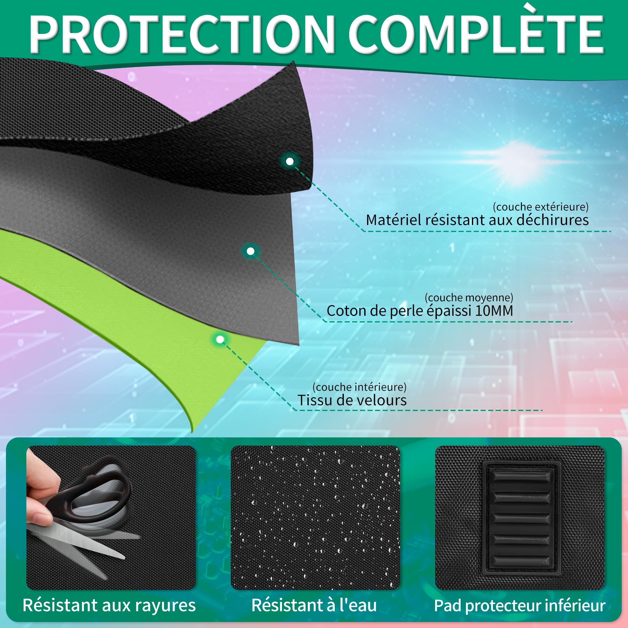 OUUTMEE Sac Contrôleur DJ, Sac de Transport pour Contrôleur DJ, Housse de Protection DJ avec Bandoulières, Compatible avec Pioneer DDJ 200, DDJ 400, FLX4, DDJ-SB2 3. (52 X 30 X 10CM)