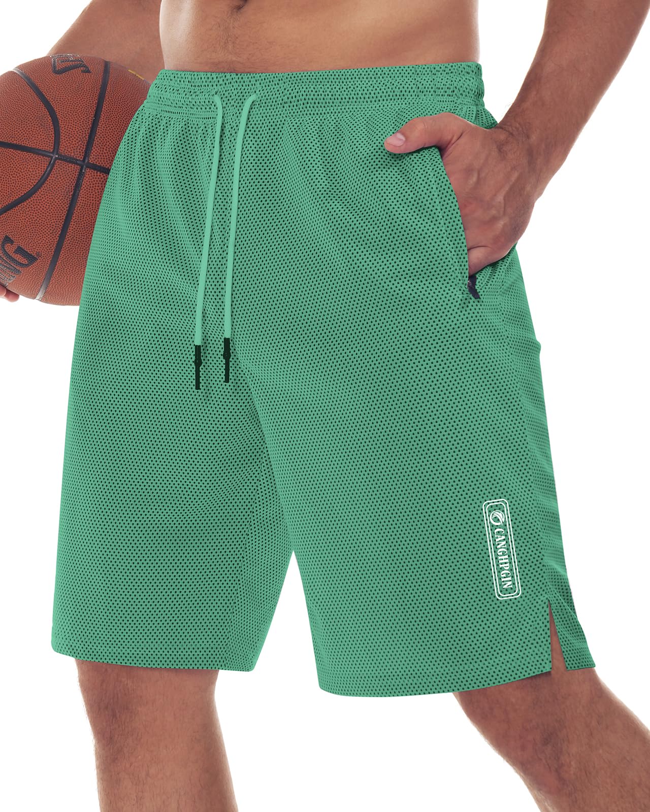 CANGHPGIN Mens Athletic Wear Mesh Basketball Shorts with Pockets, Quick Dry Gym Shorts 9 inch Running Workout Shorts for Men