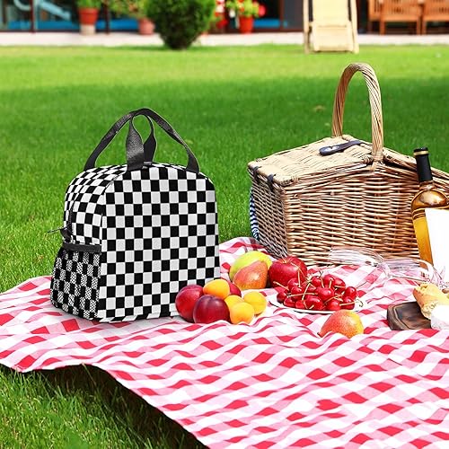 Miniatura 7 de Nlpezcu Loncheras aisladas a prueba de fugas para mujeres con correas para el hombro, bolsa de almuerzo con impresión 3D, lonchera grande