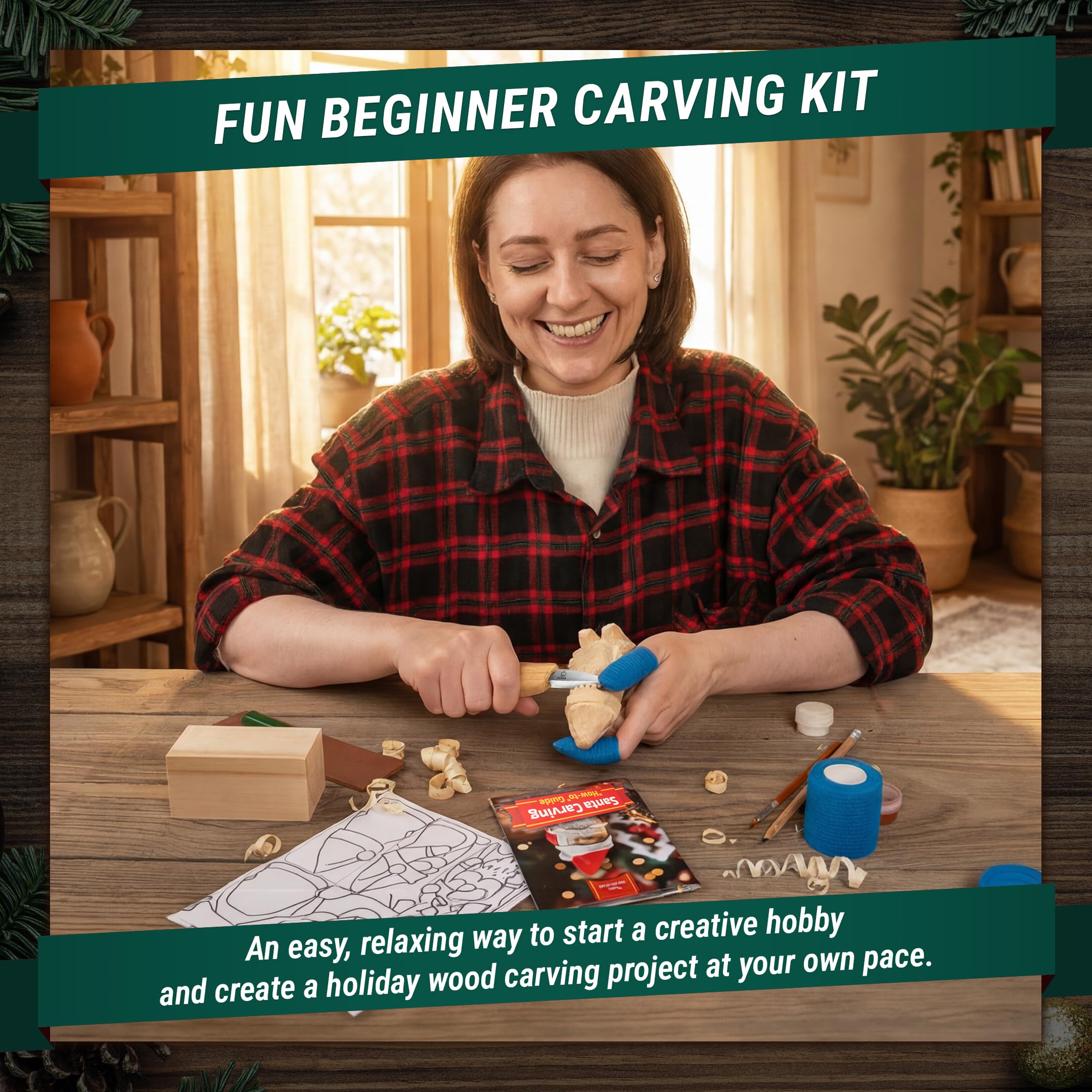 BeaverCraft DIY06 - Kit de tallado de madera para principiantes - Juego de herramientas de talla de madera, manualidades para adultos, kits de carpintería para niños y adolescentes