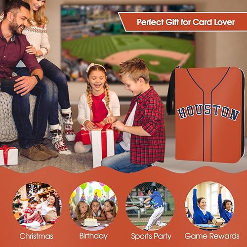 Miniatura 4 de Carpeta de Tarjetas de Béisbol con Fundas de 900 Bolsillos, Portador de Tarjetas de Béisbol de Houston para Coleccionistas, Álbum de Tarjetas