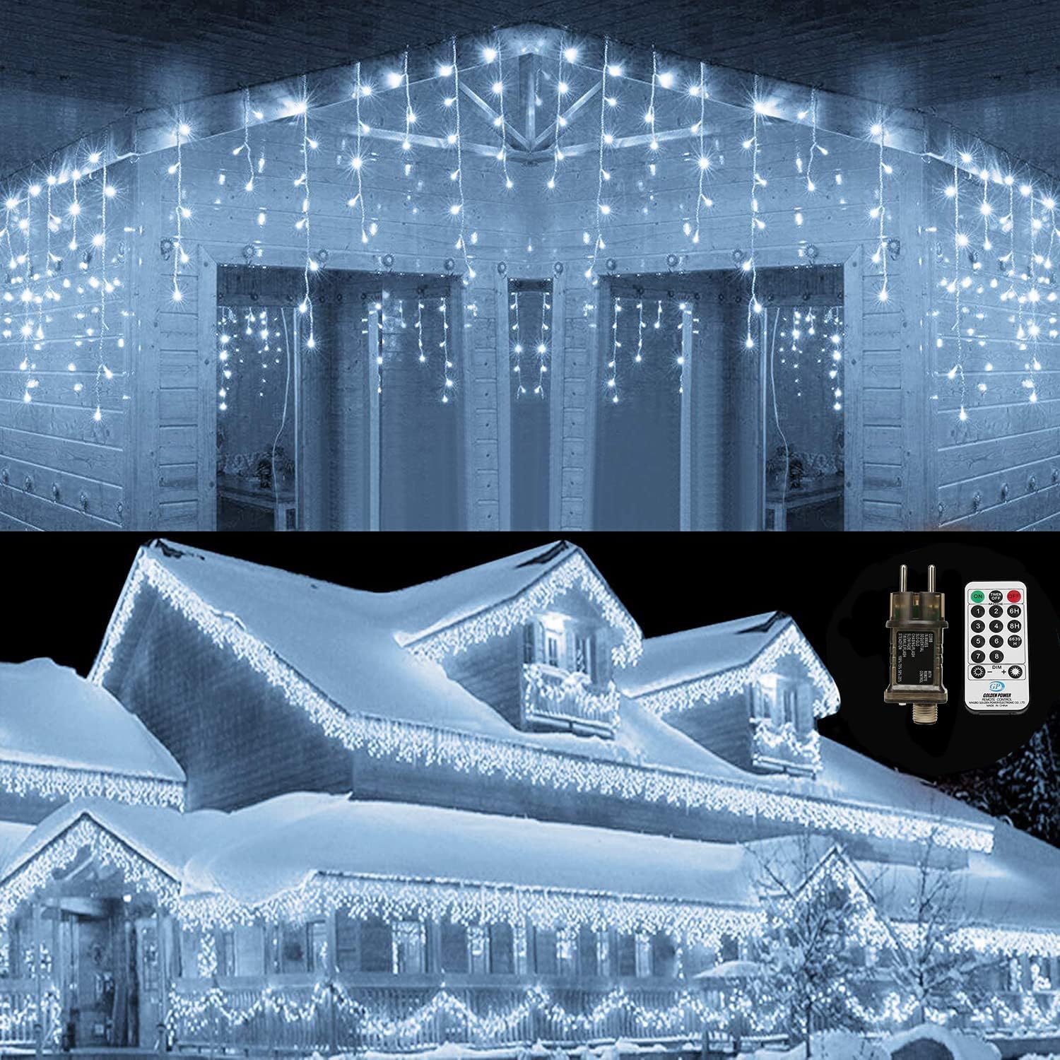 Eisregen Lichtervorhang Außen – 4x1 M Mit Timer | Deko Für Weihnachten, Hochzeit & Balkon