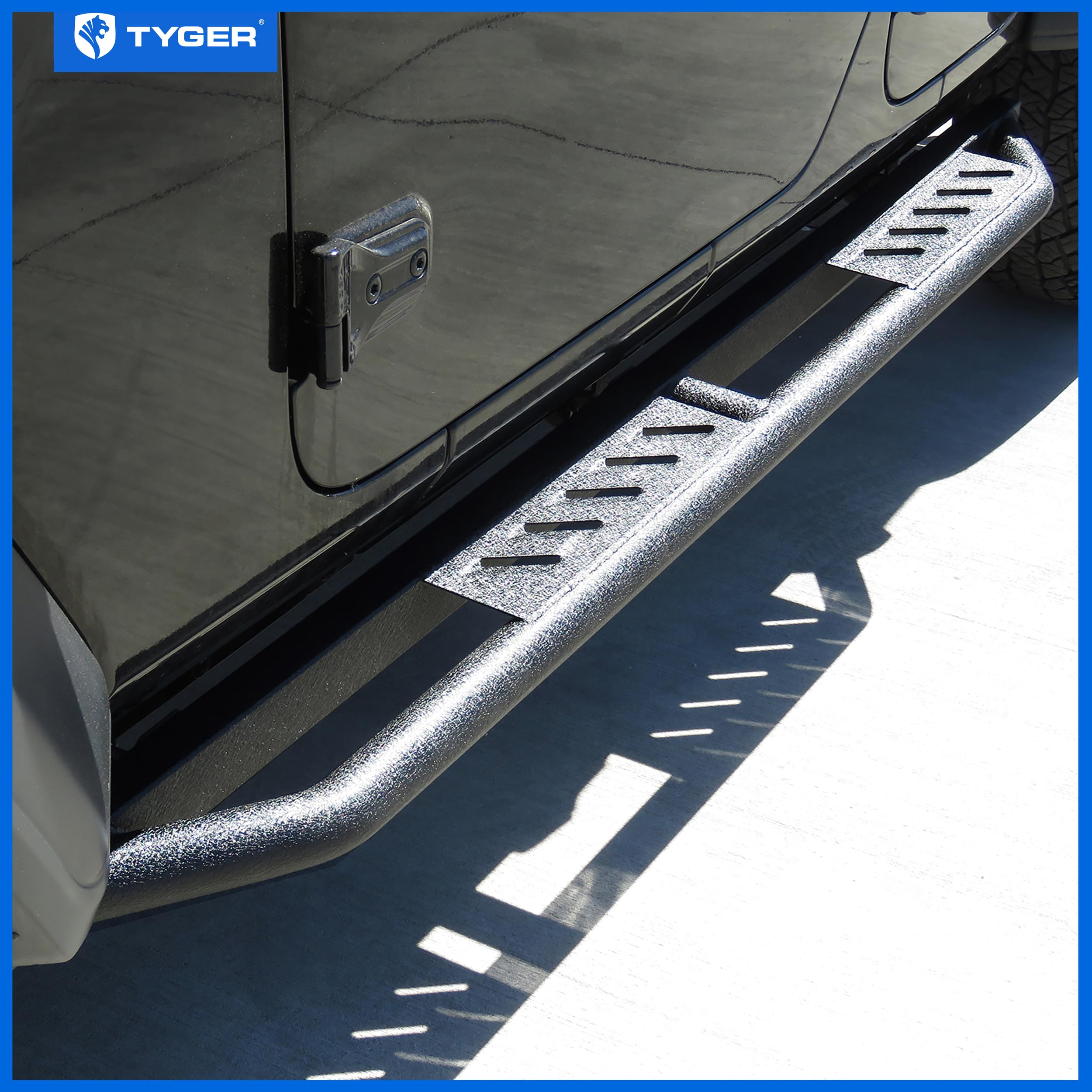 Tyger Auto Trax Side Steps Compatible with 2018-2024 Jeep Wrangler JL 4-Door (Fits 21-24 4xe; Not Fit JK) | TG-TX7J27118 | Textured Black Drop Step Rail Running Board