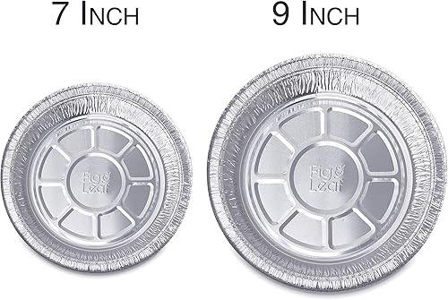 Miniatura 6 de Paquete de 45 sartenes redondas de alta calidad de 9 pulgadas con tapas de cúpula de plástico, lata de aluminio desechable para asar, hornear,