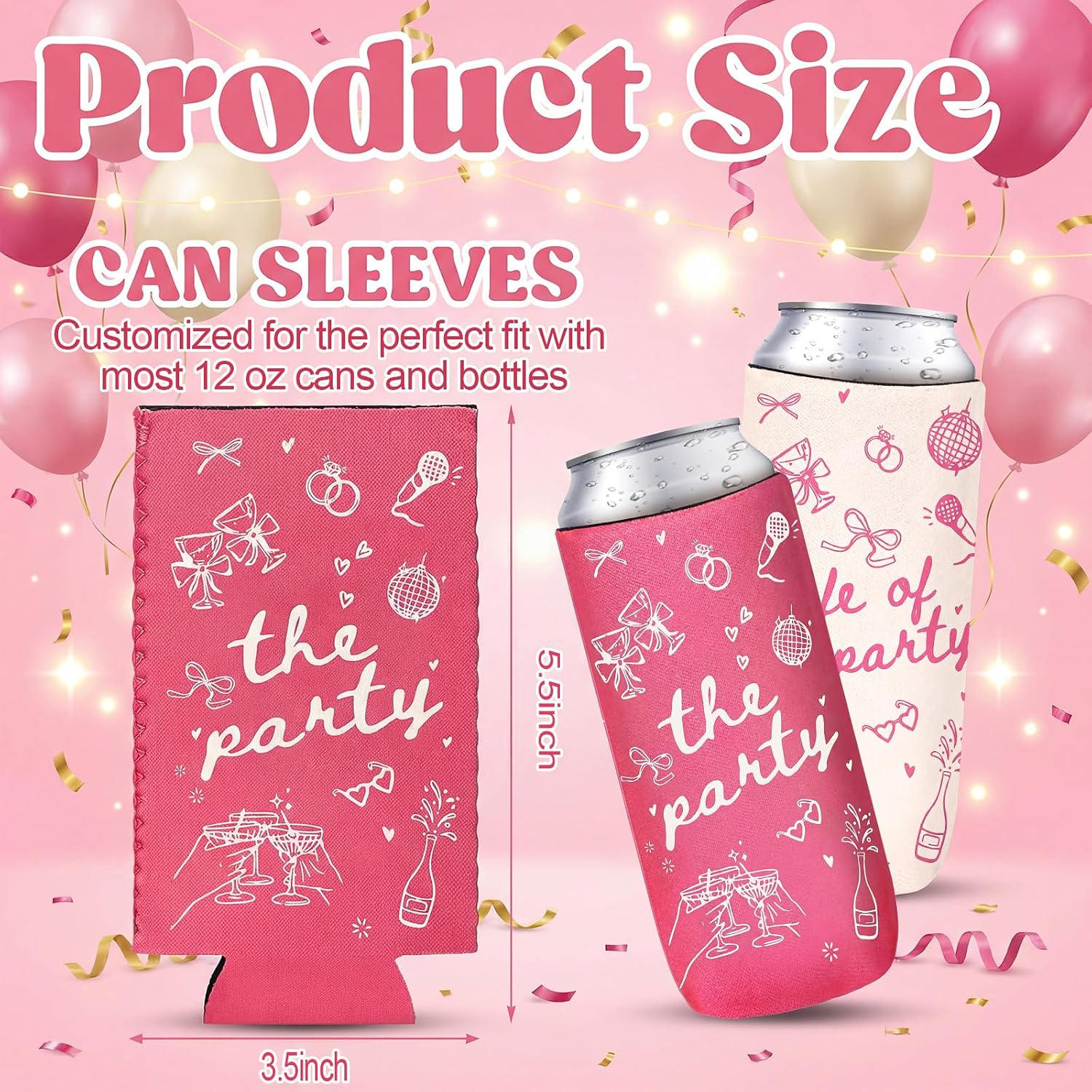 silifine 12 pcs bachelorette party can sleeves bulk coquette bachelorette decoration cowgirl can sleeves for bridal shower gifts(3.5 x 5.5 inches, wife of the party) 3.5 x 5.5 inches wife of the party