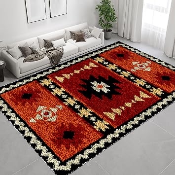 Large Latch Hook Kits for Adults, Rug Making Kit for Beginners, Latch Hook Rug Kits, Tapestry Kits Rug for Beginners, Pre-Printed Pattern Embroidery Carpet Home Decoration 40x70 cm