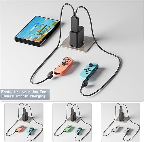 Miniatura 2 de Switch Controller Charging Dock Compatible with Nintendo Switch & OLED Model Joy Con with LED Indicationfor Nintendo Switch Joy Con