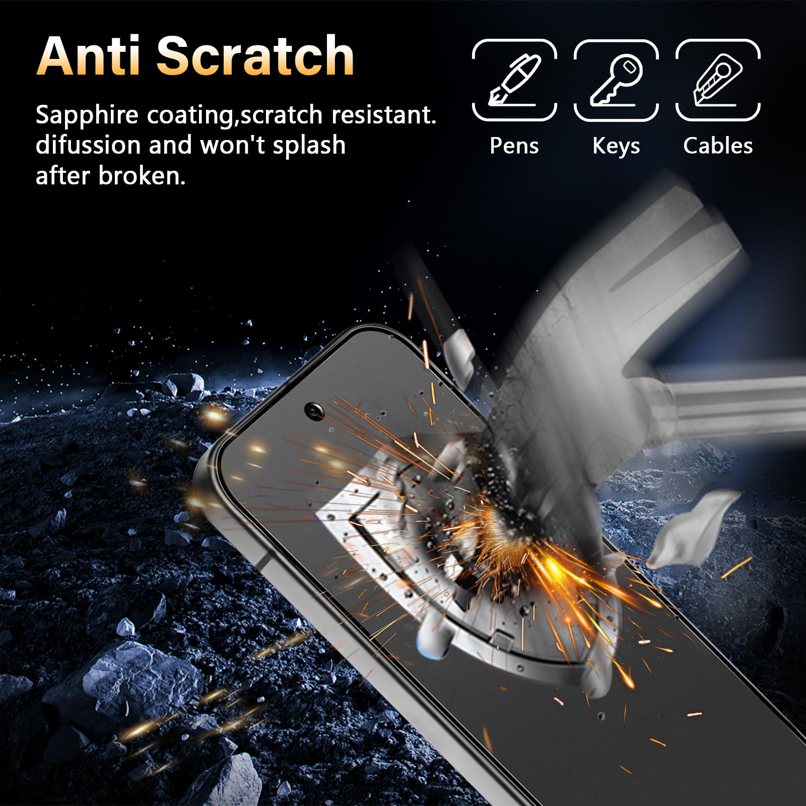 Funrae Verre Trempé Pour Google Pixel 9 Pro XL Avec Caméra Arrière