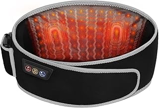 SHINE WELL Back Massager Belt for Pain Relief, Red Light Therapy Massage Belt with 3 Heat Levels and Vibrating, Lower Back Massager FSA Eligible,Battery Powered