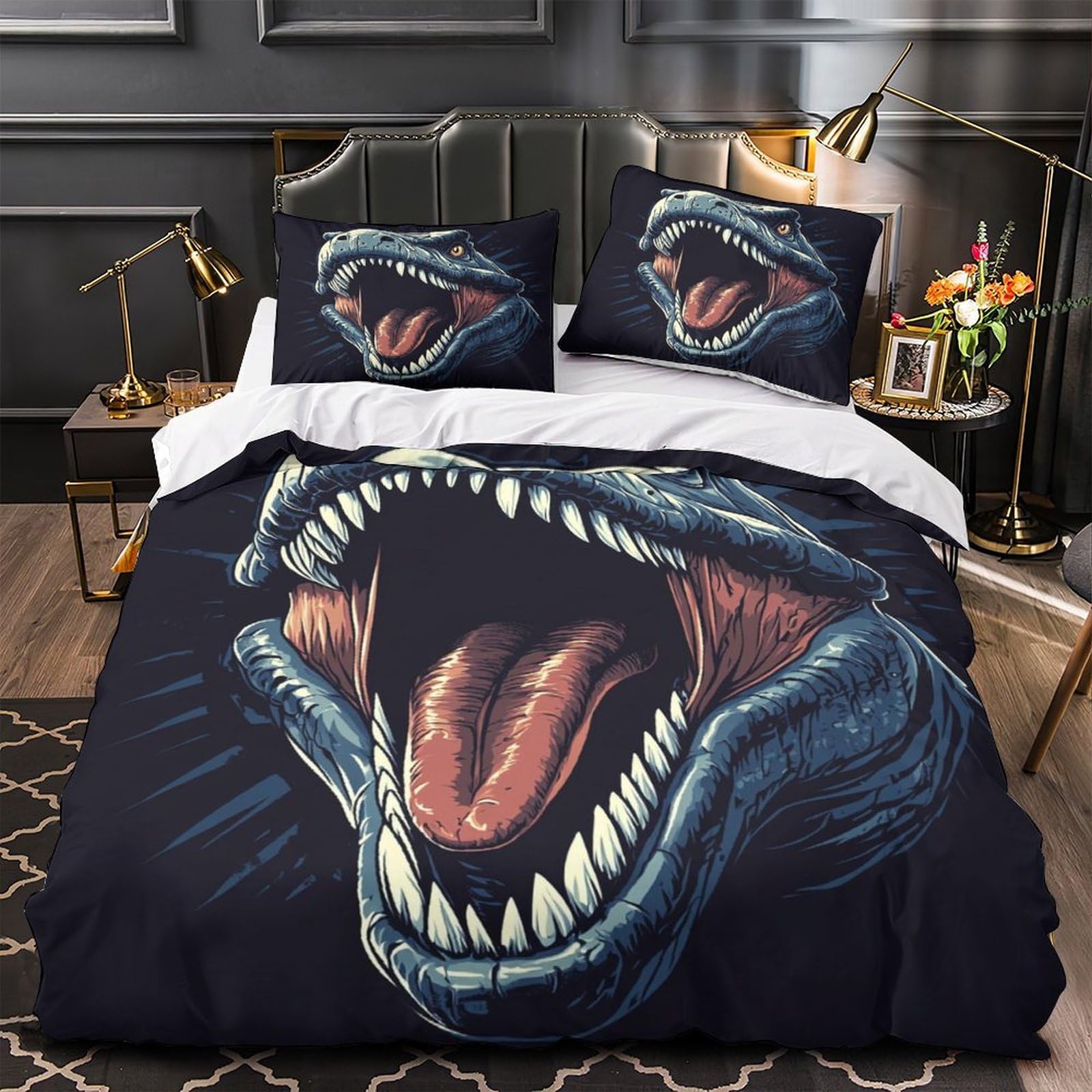 Housse de couette dinosaure 3D idéale pour la chambre familiale