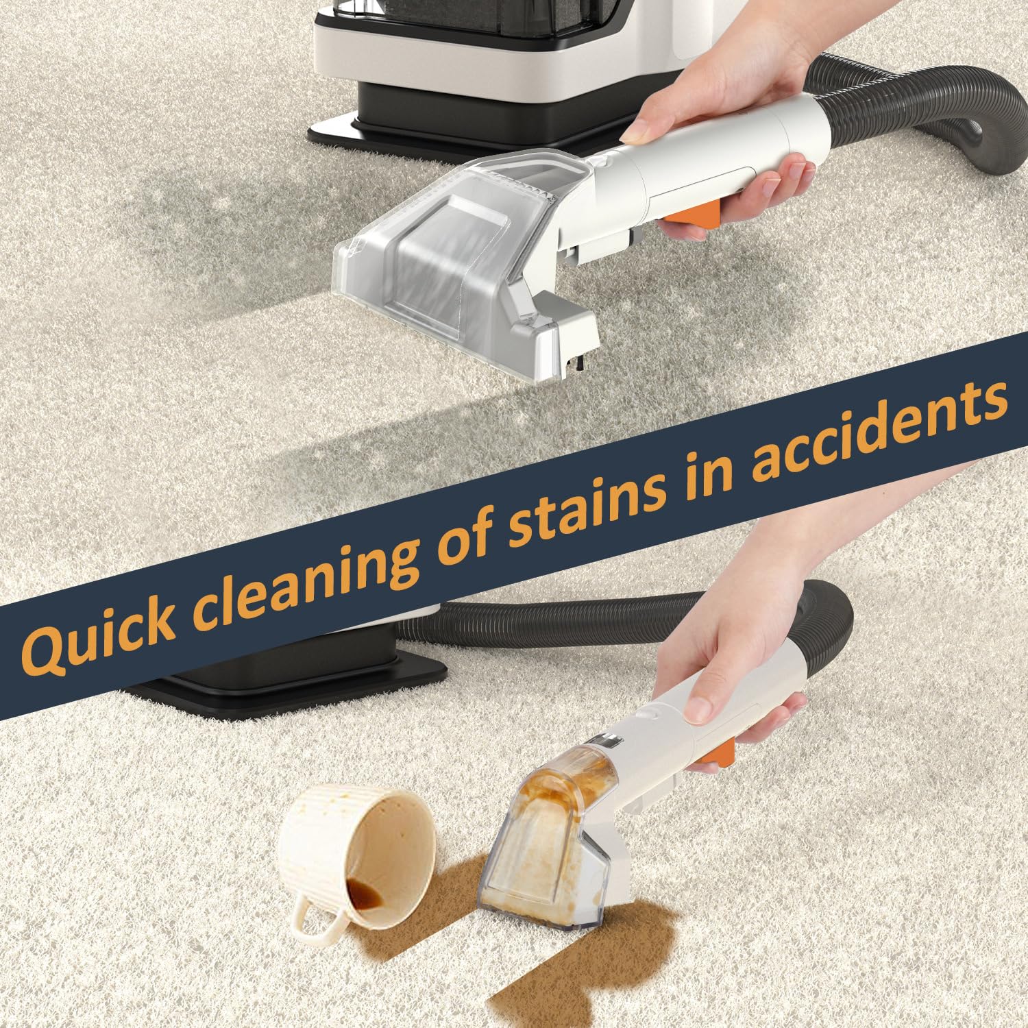 Aspirateur laveur avec nettoyeur de tissus pour voitures, tapis et