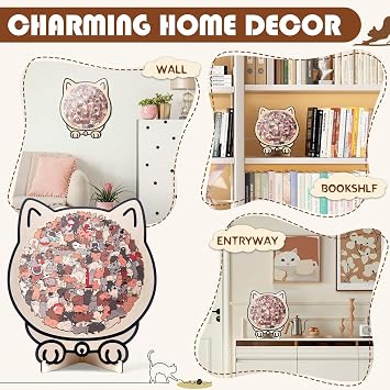 Cat Shaped Puzzle,135 Piece Jigsaw Puzzles for Adults,Colored Cat Shaped Wooden Jigsaw Puzzle,Cute Animal Cats Wood Puzzles, Gift for Cats Lovers Home & Relaxation