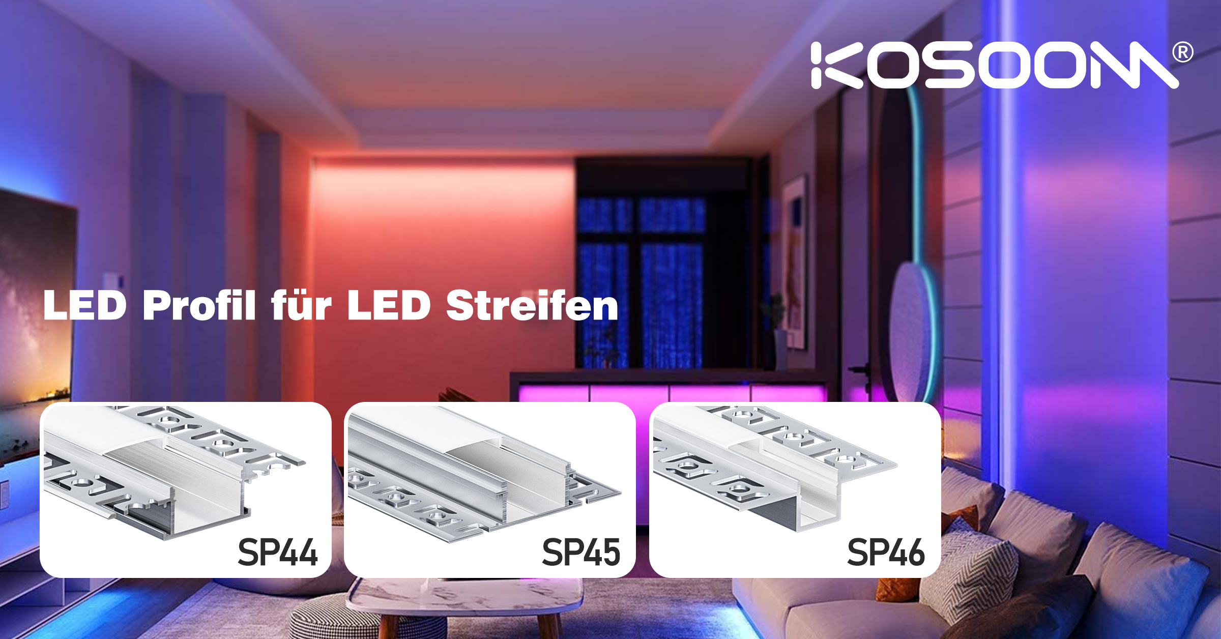 Profilé LED Encastrable Pour Placo - Kit 6x2m En Aluminium Avec Diffuseur Opalin, Idéal Mur Et Plafond