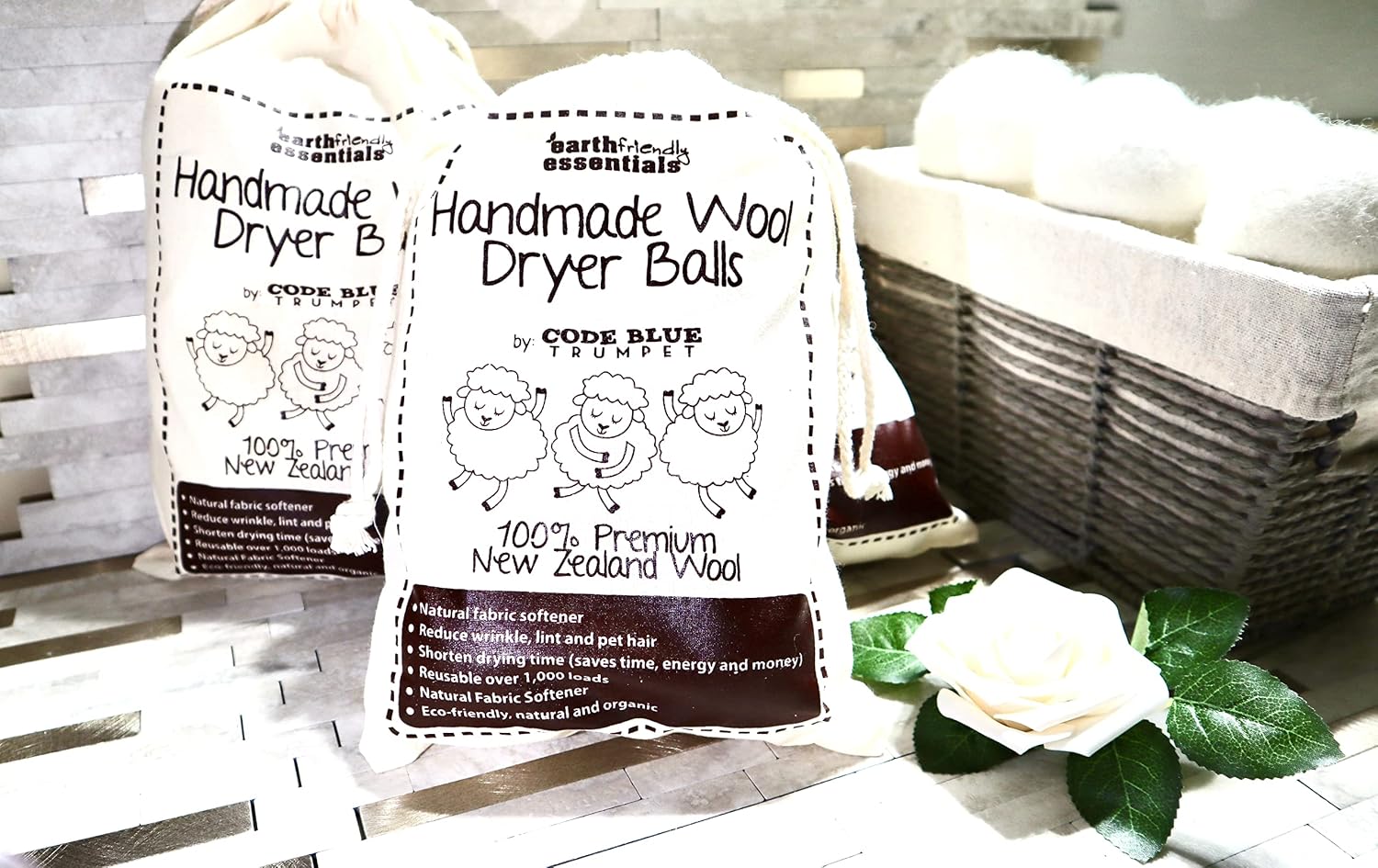 Handmade Wool Dyer Balls XL, Reusable, Natural Fabric Softener, Dryer Sheets Alternative, Eco-Friendly, 6 Count (Pack of 1) White image 4