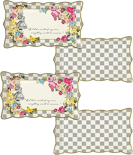 Talking Tables Suministros para fiestas de Alicia en el país de las maravillas | Plato de papel para servir | Ideal para fiesta de té de sombrerero