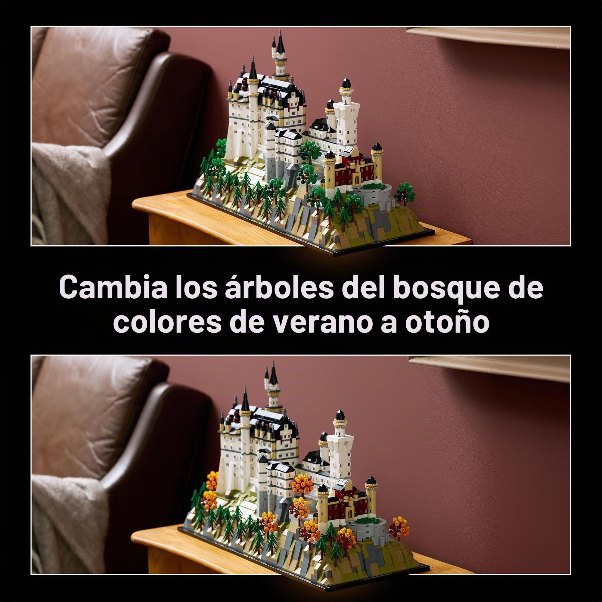 Lego Neuschwanstein 21063 - Castillo de Neuschwanstein Lego Architecture Set, incluye azulejos impresos, novedades de agosto 2025