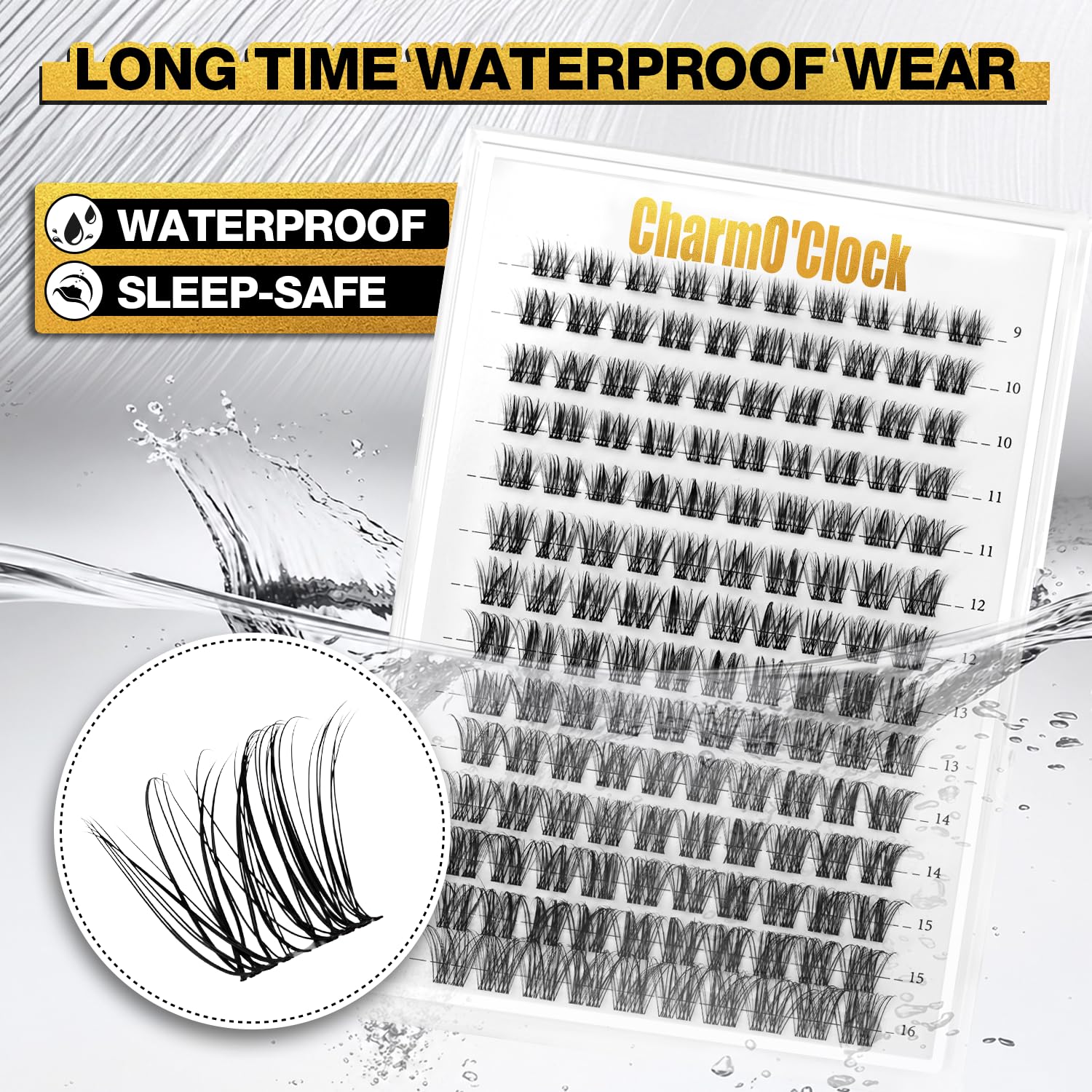 Lash Clusters Kit with Bond & Seal & Tweezers 140PCS Featherlight Individual Lashes Clusters - Odorless Fast-Drying Glue, Flawless for Work, Date, Beginner-Friendly Eyelash Extension Kit