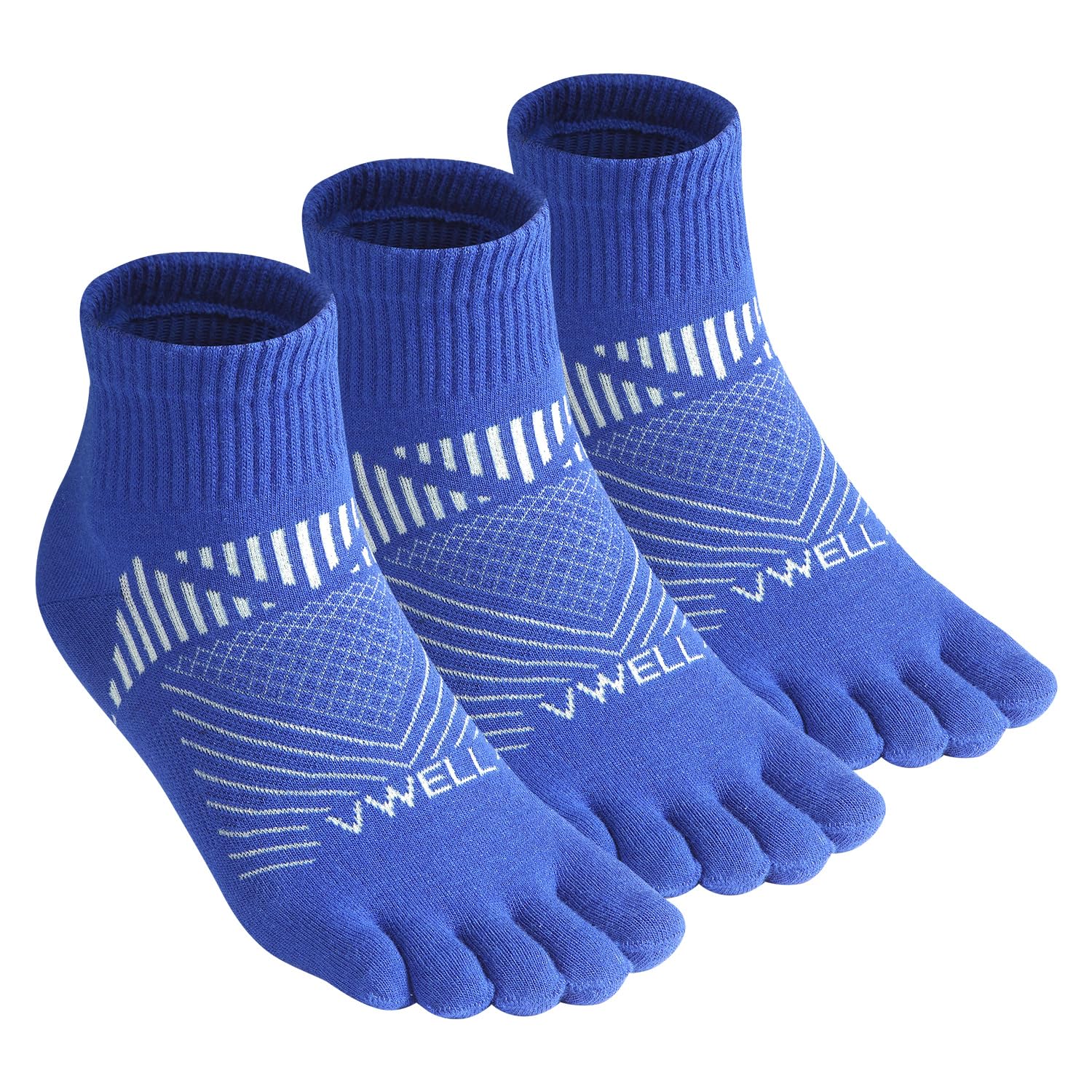 VWELLToe Socks for Men and Women COOLMAX Five Finger Socks Athletic Running Socks Quarter Ankle Toe Socks (3Pairs)