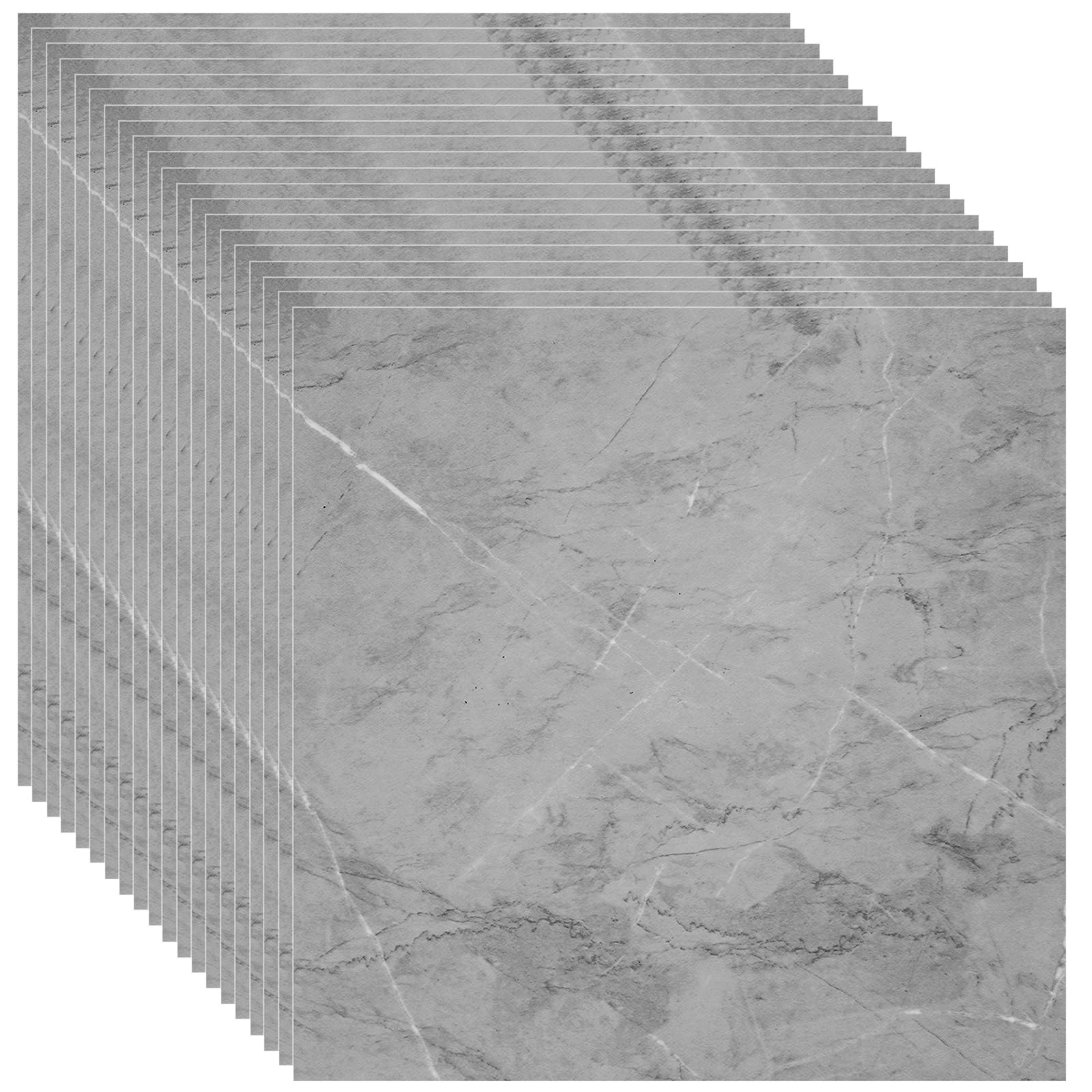 Piastrelle adesive per pavimenti grigie, 30,5 x 30,5 cm, spessore 2,5 mm, resistenti e impermeabili, in vinile, autoadesive, per bagno e cucina, 20 m²