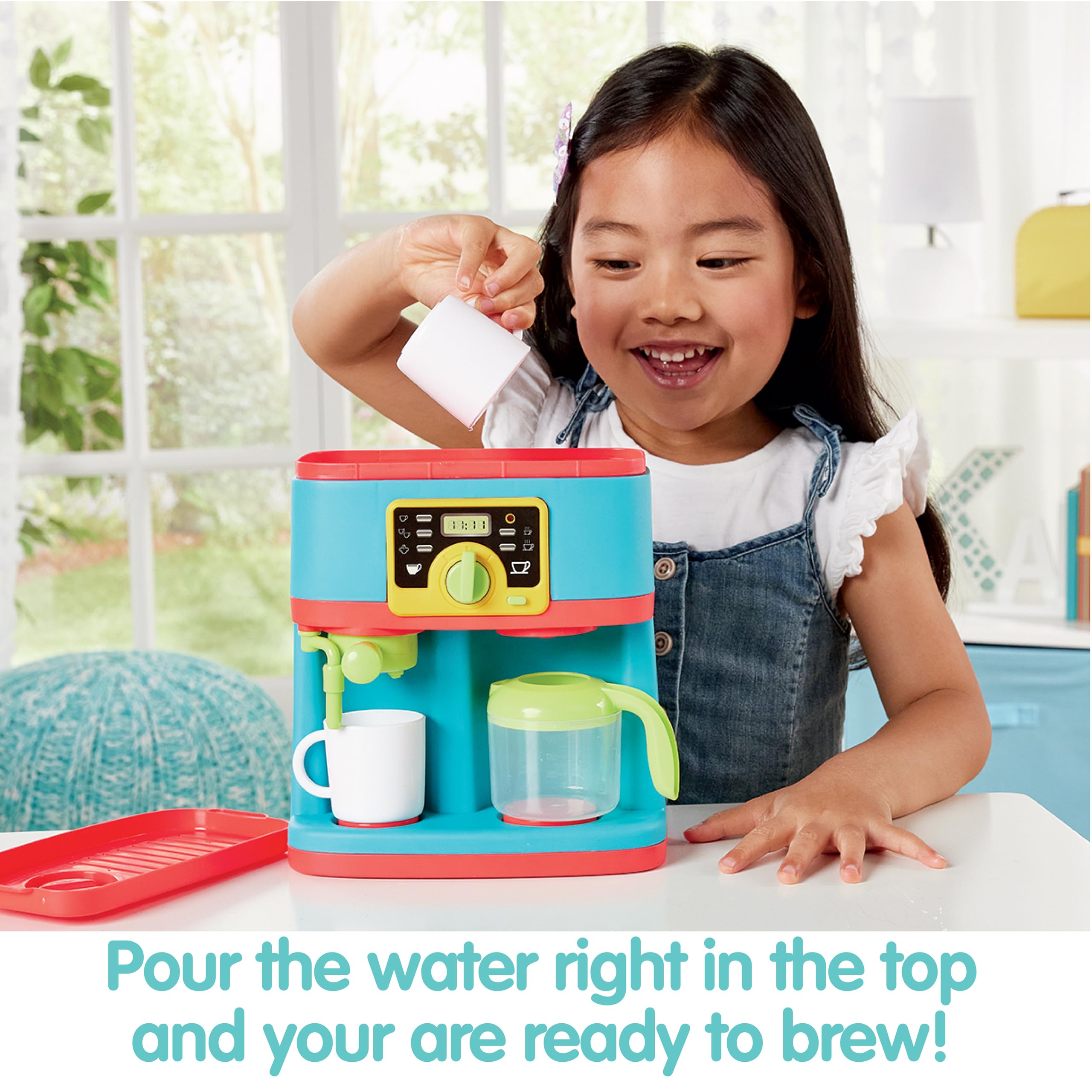 Kidoozie Just Imagine Morning Wake-up Playset Age 3+ Pretend Play Coffee Espresso Maker Machine Kitchen Appliances