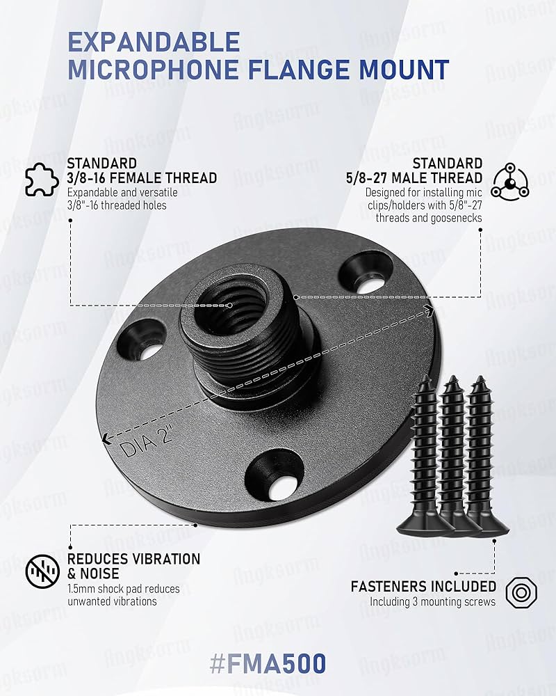 Amazon.com: Mic Podium Flange Mounts with Pad, Microphone