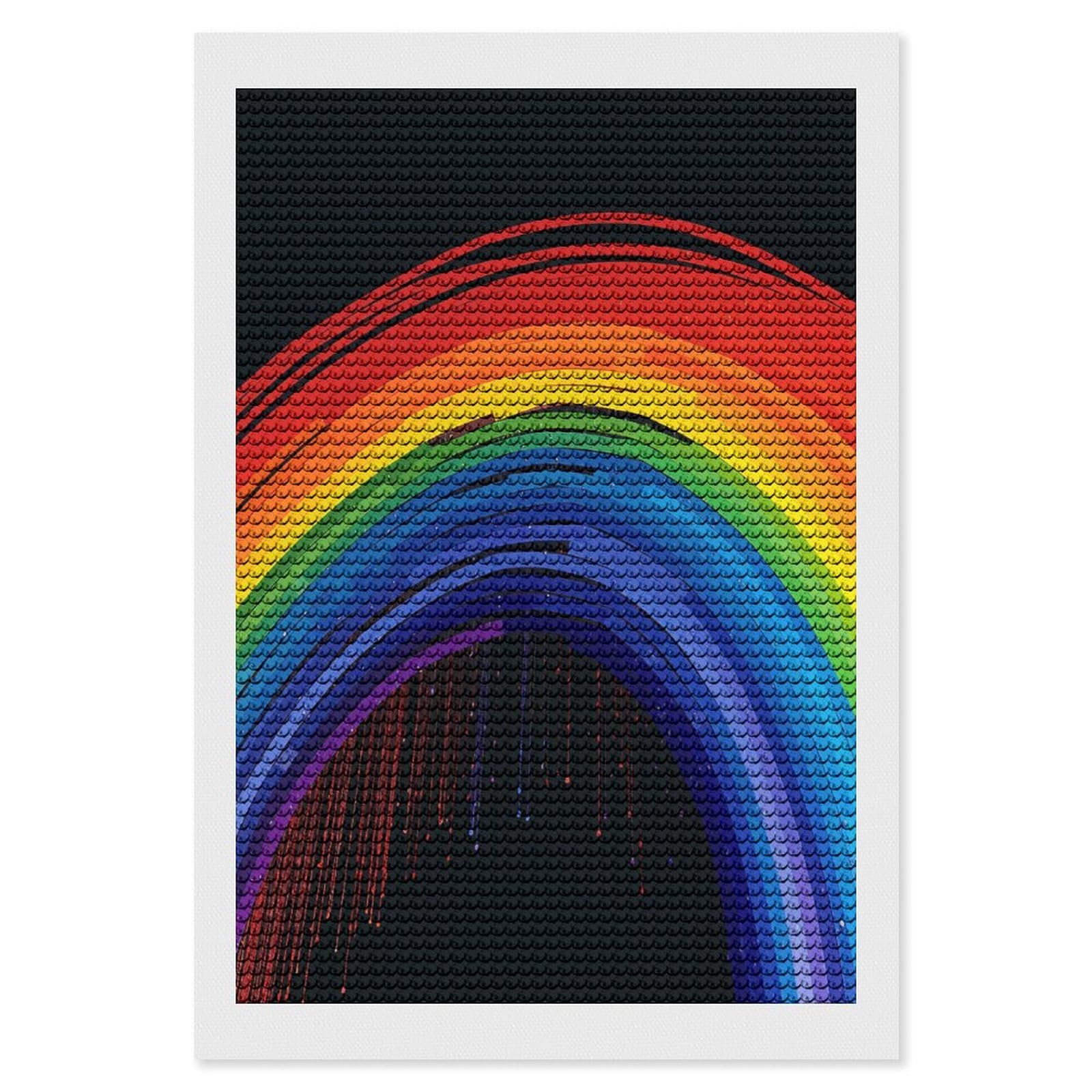 NONHAI Diamond Painting Kits for Adults - DIY Diamond Art Kits for Beginners - Full 5D Paint Drill Diamond Dots Paintings- Rainbow Diamonds Pictures Gem Art and Craft Wall Decor 8"x12"